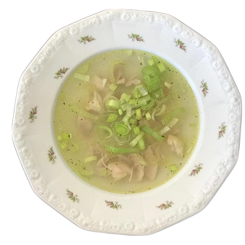 Kippenbouillon met prei